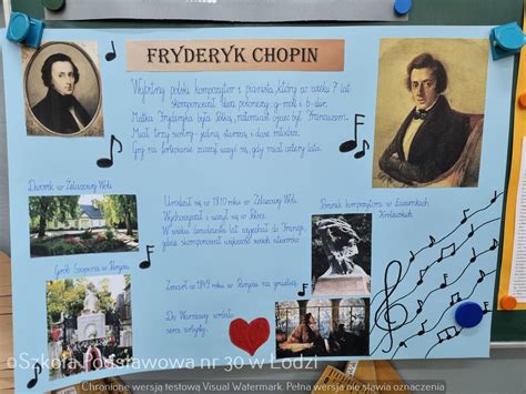 Życie I Twórczość Fryderyka Chopina Plakaty Wykonane Przez Uczniów