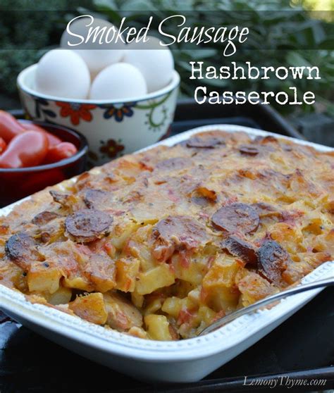 You can make it the night before and then warm it up in the morning, or you can flip the switch in the morning and have some coffee while you wait. » Smoked Sausage Hashbrown Casserole Lemony Thyme | Smoked ...