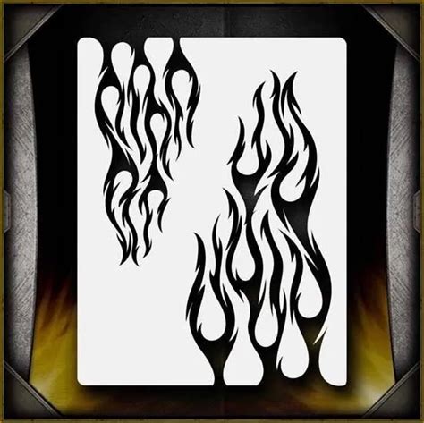 Andtribal Flames 4and Airbrush Stencil Template Airsick 1999 Picclick