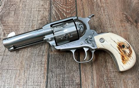 Engraved Ruger New Vaquero Birds Head 357mag Mammoth Ivory