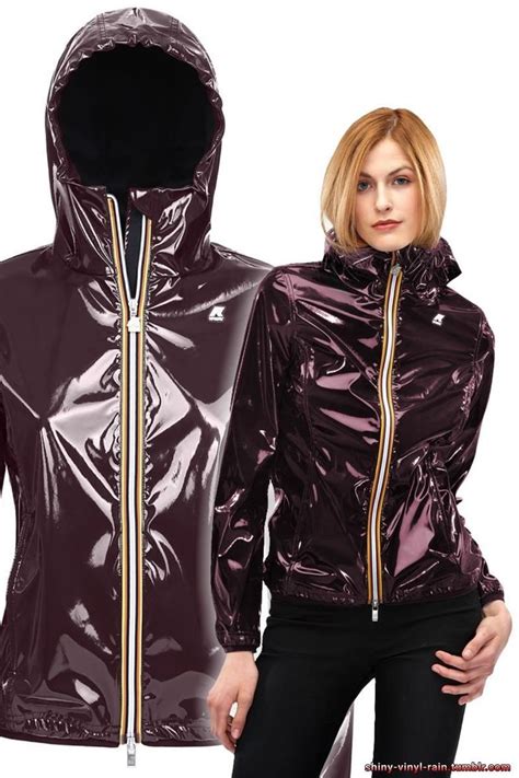 vinyl rain shiny jacket shirts women fashion rainwear girl