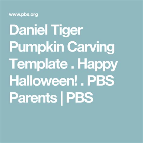 Daniel Tiger Pumpkin Carving Stencil Kids Coloring Pages Pbs Kids