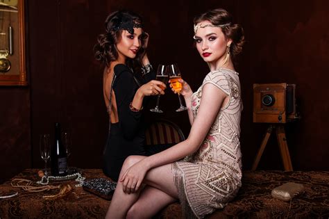 Download Two Ladies With Wine In Style Png Image For Free