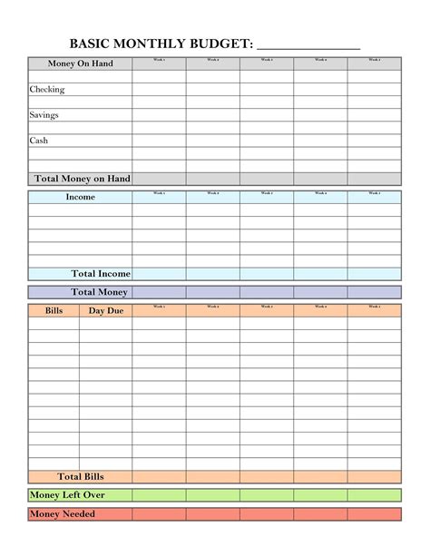 Exemplary Blank Monthly Budget Free Inventory System Excel Bill Template