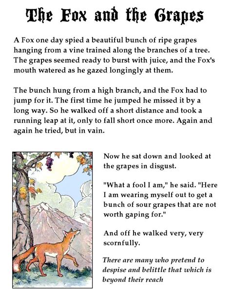 Fox And The Grapes Page Audio Lit2go35aesops