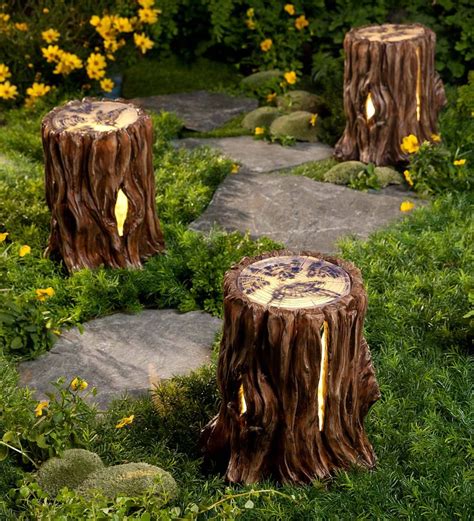 Solar Tree Stump Light 49 Each Buy More And Save Hidden And