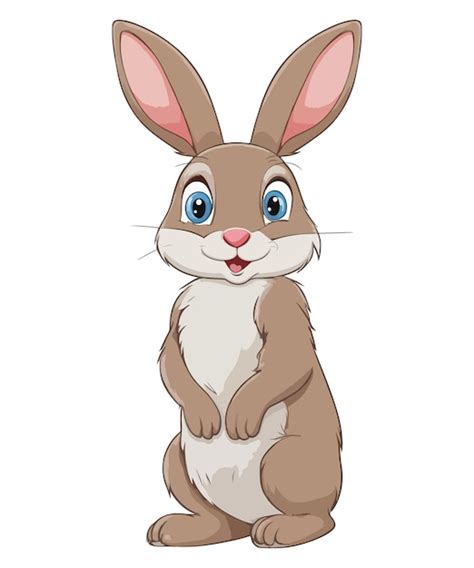 Premium Vector Cartoon Happy Rabbit Isolated On White Background