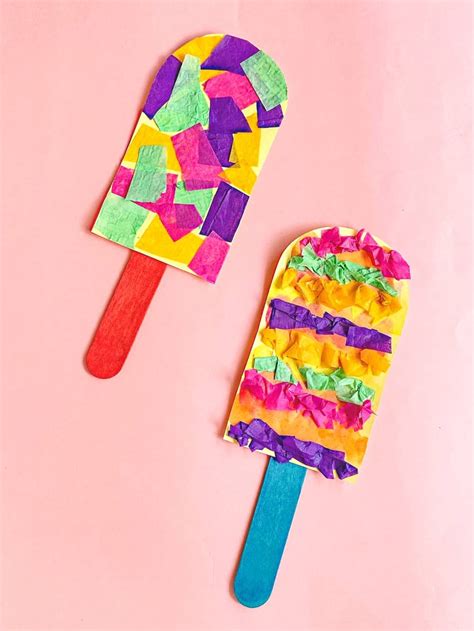 Celebrate Summer With This Super Fun Popsicle Tissue Paper Craft For