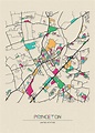 Princeton, New Jersey City Map Drawing by Inspirowl Design - Pixels