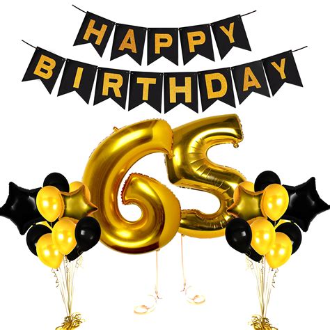 Innoru Happy 65th Birthday Cake Topper 65 Anniversary