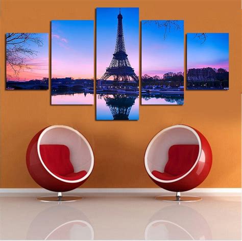 Paris Eiffel Tower Landscape View 5 Piece Canvas Customized Canvas