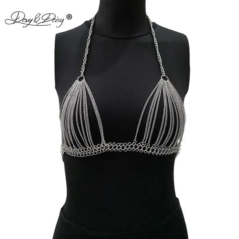 buy davydaisy women sexy bra chain metal bralette summer beach holiday crop