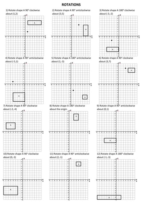 Rotations Worksheet Teaching Resources