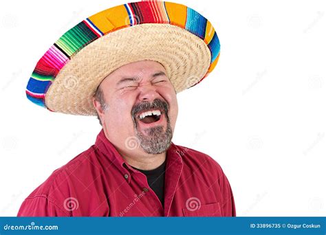 Happy Guy With Mexican Sombrero Hat Stock Image Image 33896735