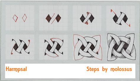 Zentangle designs step by step. My tangle pattern: Harmpsal
