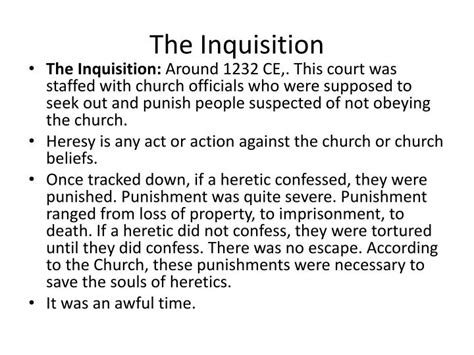 Ppt The Inquisition Powerpoint Presentation Free Download Id2572194