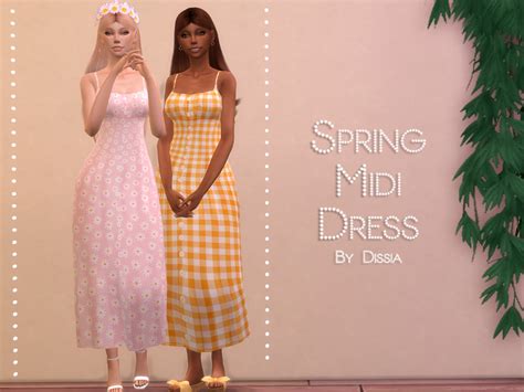 Spring Midi Dress By Dissia From Tsr Sims 4 Downloads