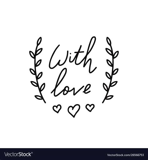 With Love Lettering Royalty Free Vector Image Vectorstock