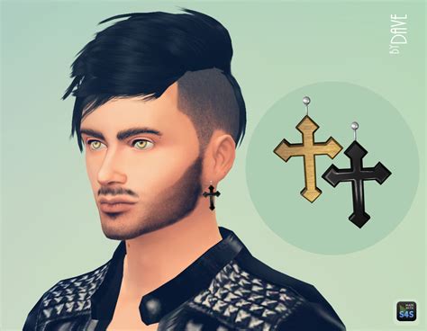 My Sims 4 Blog Cross Earrings For Males By Thesimguys