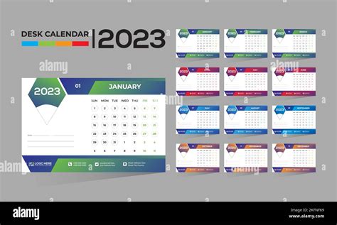 2023 Desktop Vector Calendar Design Stock Vector Image And Art Alamy