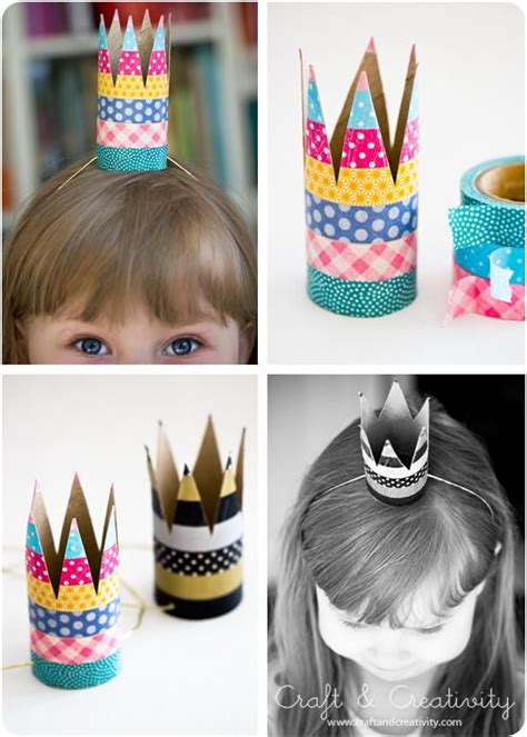 Party Crowns Made With Toilet Paper Rolls Paint Them Hole Punch Two