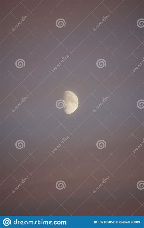 Moonrise In The Evening In November Frosty Evening Stock Photo Image