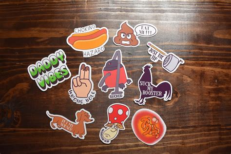 The Raunchy Pack Stickers Adult Humor Stickers Naughty Etsy