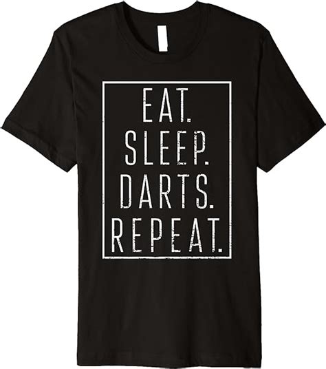 Dart Player Eat Sleep Darts Repeat Funny Vintage Premium T Shirt Clothing Shoes