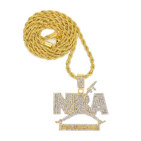 Iced Out Nba Youngboy Pendant Chains For Men Silver Gold Never Broke