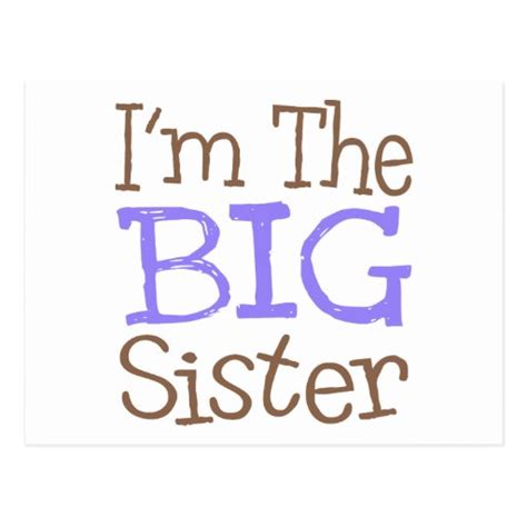 I M The Big Sister Purple Postcard Zazzle