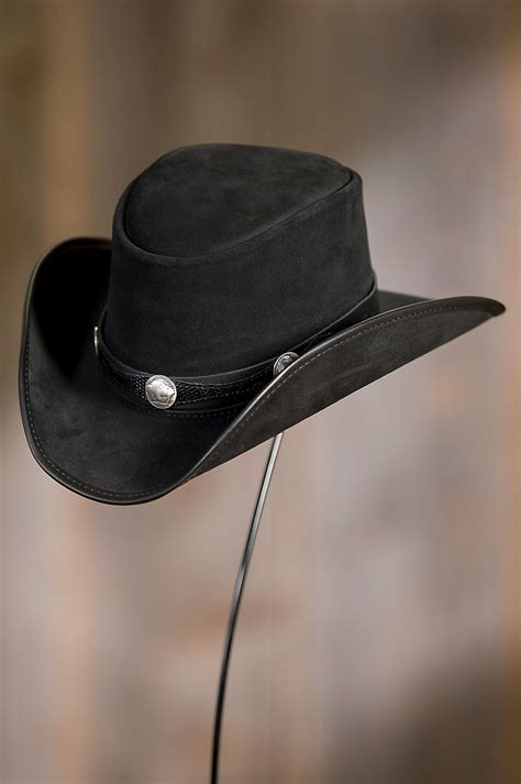 Plainsman Suede Leather Cowboy Hat With Buffalo Nickels Overland