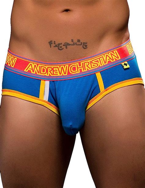 Andrew Christian Tighty Whitie Punked Brief w Almost Naked Electric Blue Größe S Amazon de