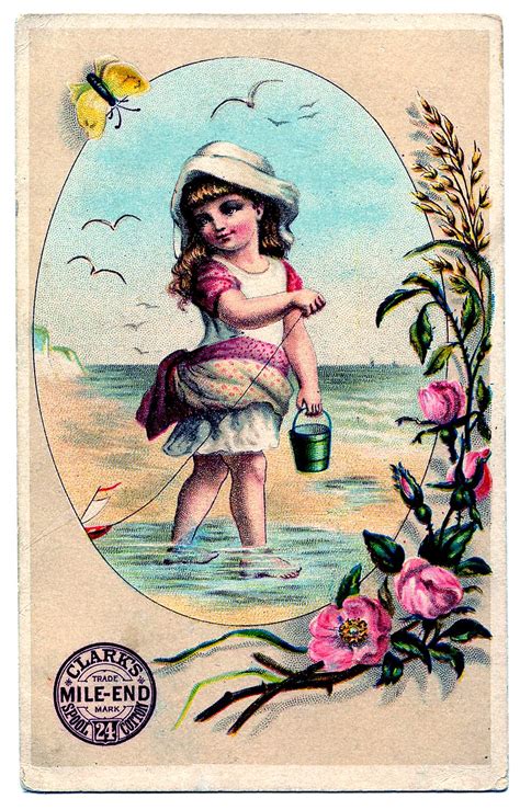 Vintage Graphic Little Beach Girl And A Giveaway The