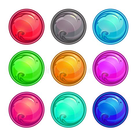 Colorful Round Buttons Set Stock Vector Illustration Of Bright 69030660