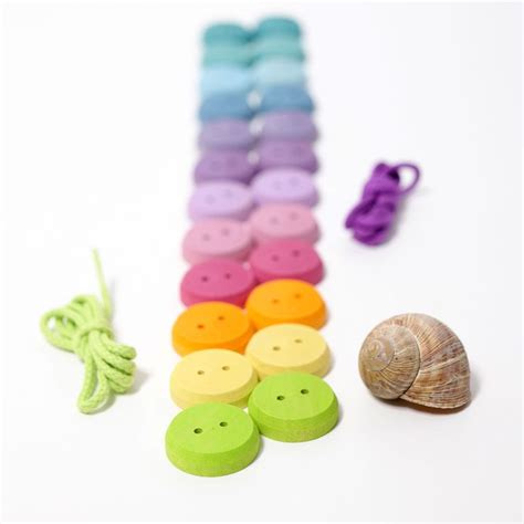Grimms Pastel Threading Game Small Buttons How To Make Necklaces