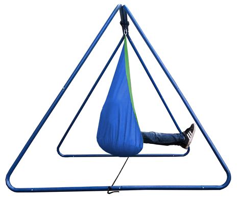 Blue And Green Waterproof Sensory Swing With Swing Set Stand Heavenly