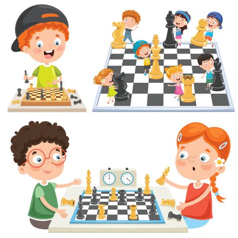 Chess Chess Board Cartoon Characters Illustrations Royalty Free Vector