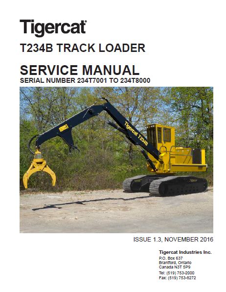 Tigercat Track Loader T B Operators Service Manual