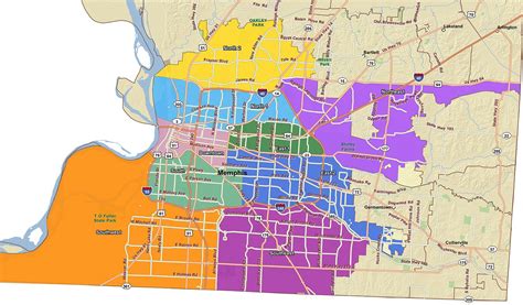 Memphis Neighborhoods Map Map Of Memphis Neighborhoods Tennessee Usa