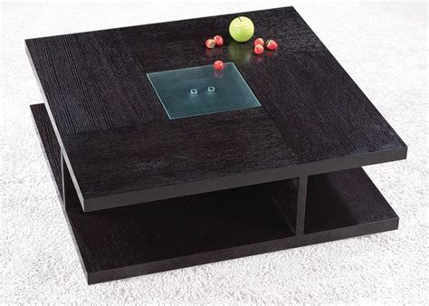 Very nice quality coffee table possible designed by maria pergay or francois monnet for kappa, france. Square Black Wood Coffee Table with Glass Center Oceanside California AH5263