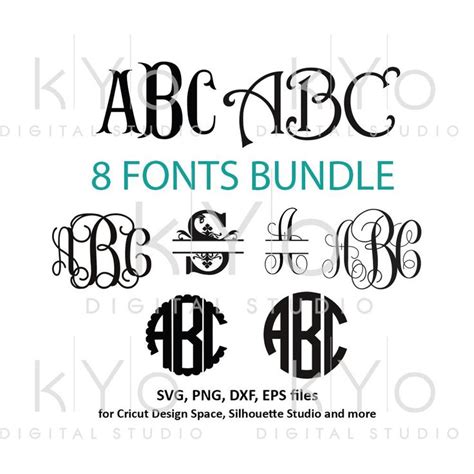 The 8 Font Styles For This Monogrammed Set Are Available In Different