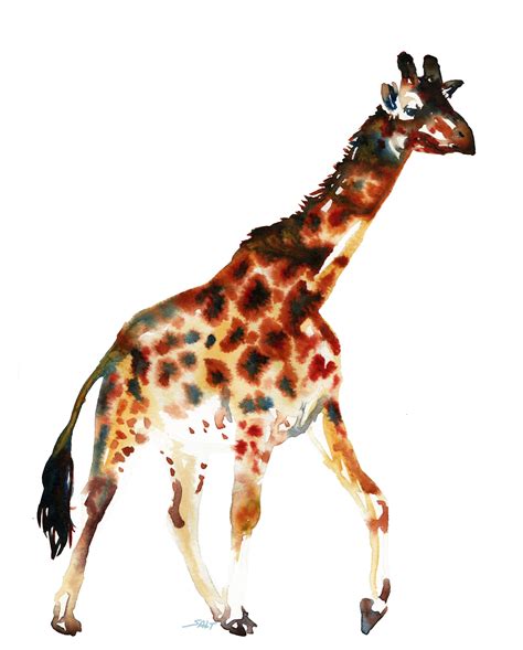 Giraffe Watercolors 9x12 Rpainting