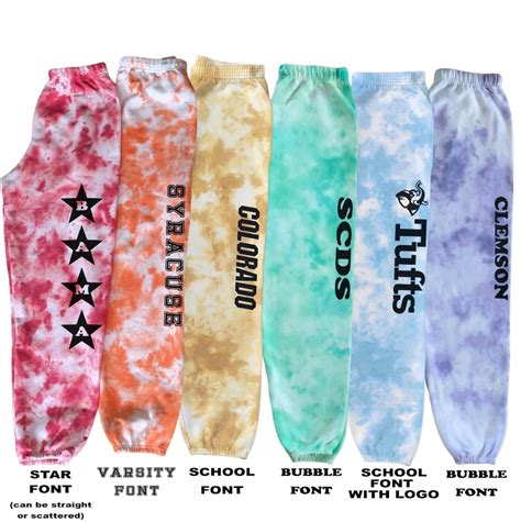 College Sweatpants Any School Or Team Tie Dye Pants Tailgate University