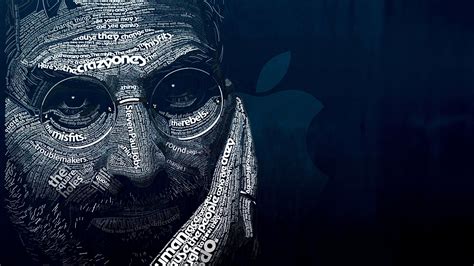 Steve Jobs Typographic Portrait Hd Wallpaper For 4k 3840x2160 Screens