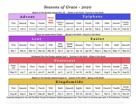 A liturgical calendar for the year 2021. Revised Common Lectionary 2020 Methodist - Template Calendar Design