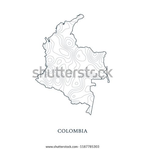 Topographic Map Contour Colombia Vector Illustration Stock Vector