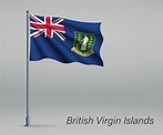 ondeando la bandera de las islas vírgenes británicas - territorio del ...