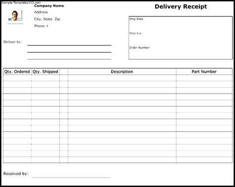 Sample Delivery Record Form Template - Sample Templates - Sample Templates