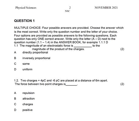 Physical Sciences Grade Controlled Test Term Physical