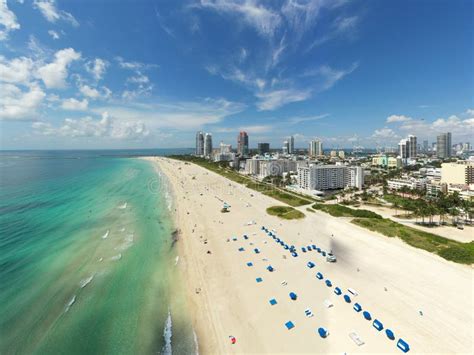 Beautiful High Res Aerial Photo Miami Beach Fl Usa Editorial